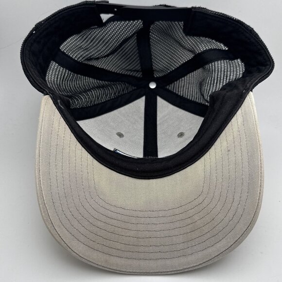 Patagonia Logo Hat Cap Black / Tan Snapback Trucker Hat Mesh - Picture 4 of 4